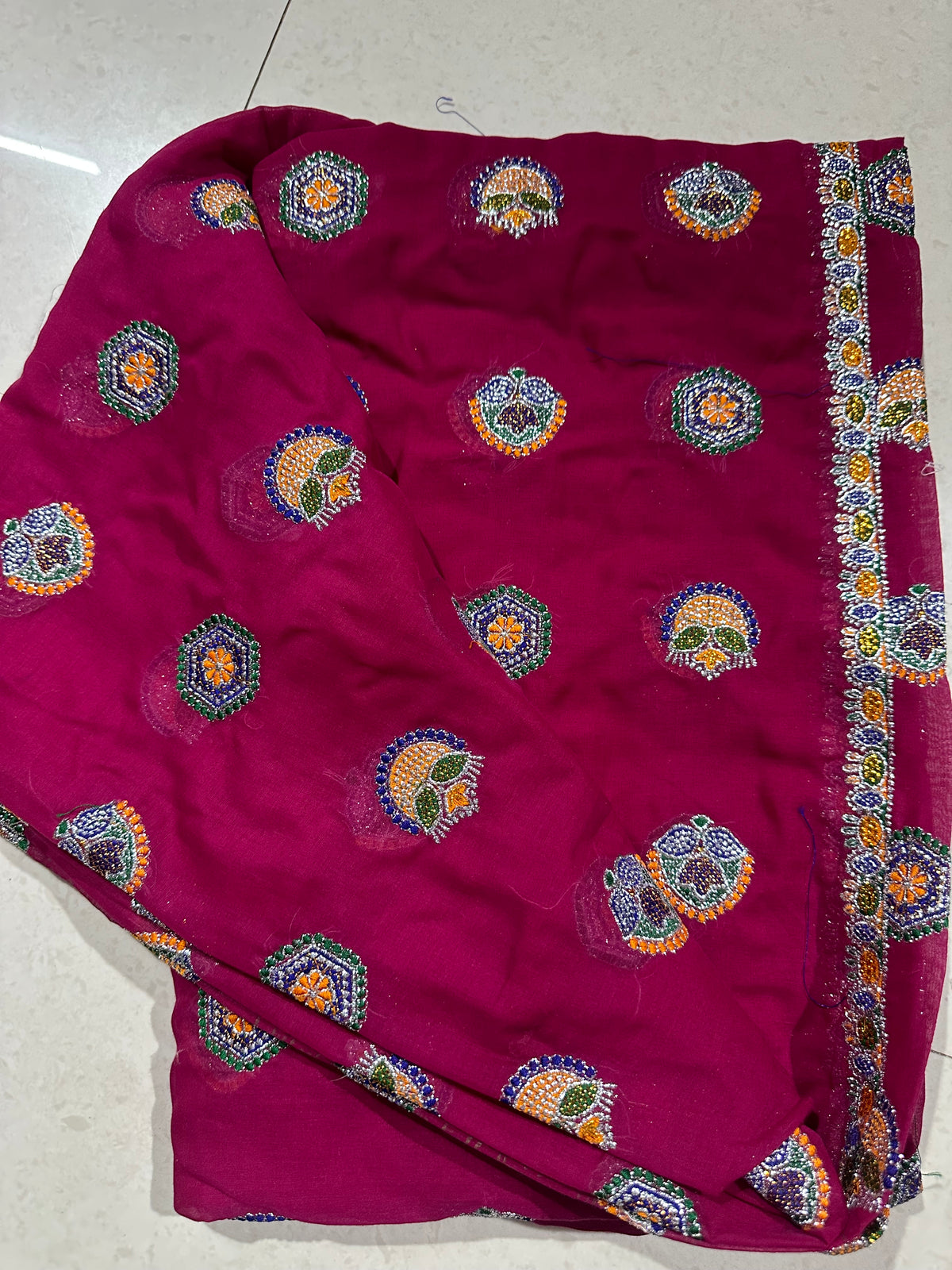 Raj Rajasthani Fashion Royal Blue Minawati Embroidery Lugdi | Premium Sai Dulhan Fabric Meena Wati Odhni Lehenga Dupatta