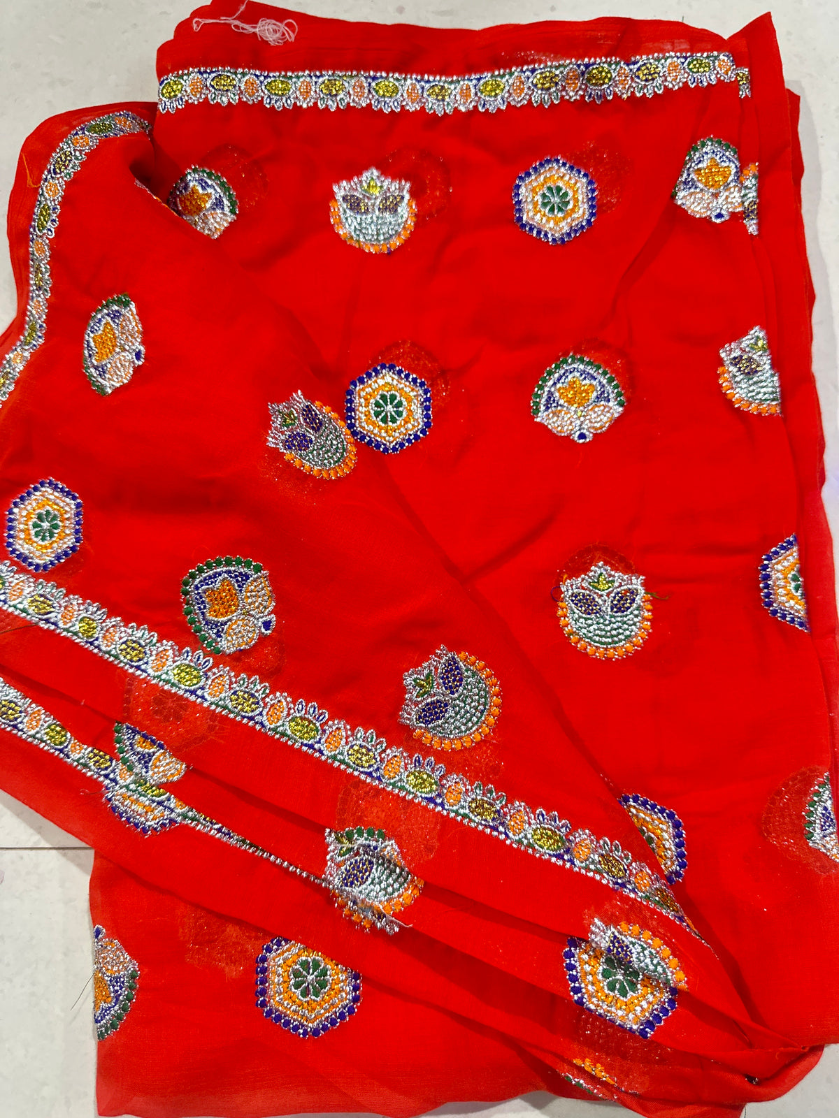Raj Rajasthani Fashion Royal Blue Minawati Embroidery Lugdi | Premium Sai Dulhan Fabric Meena Wati Odhni Lehenga Dupatta