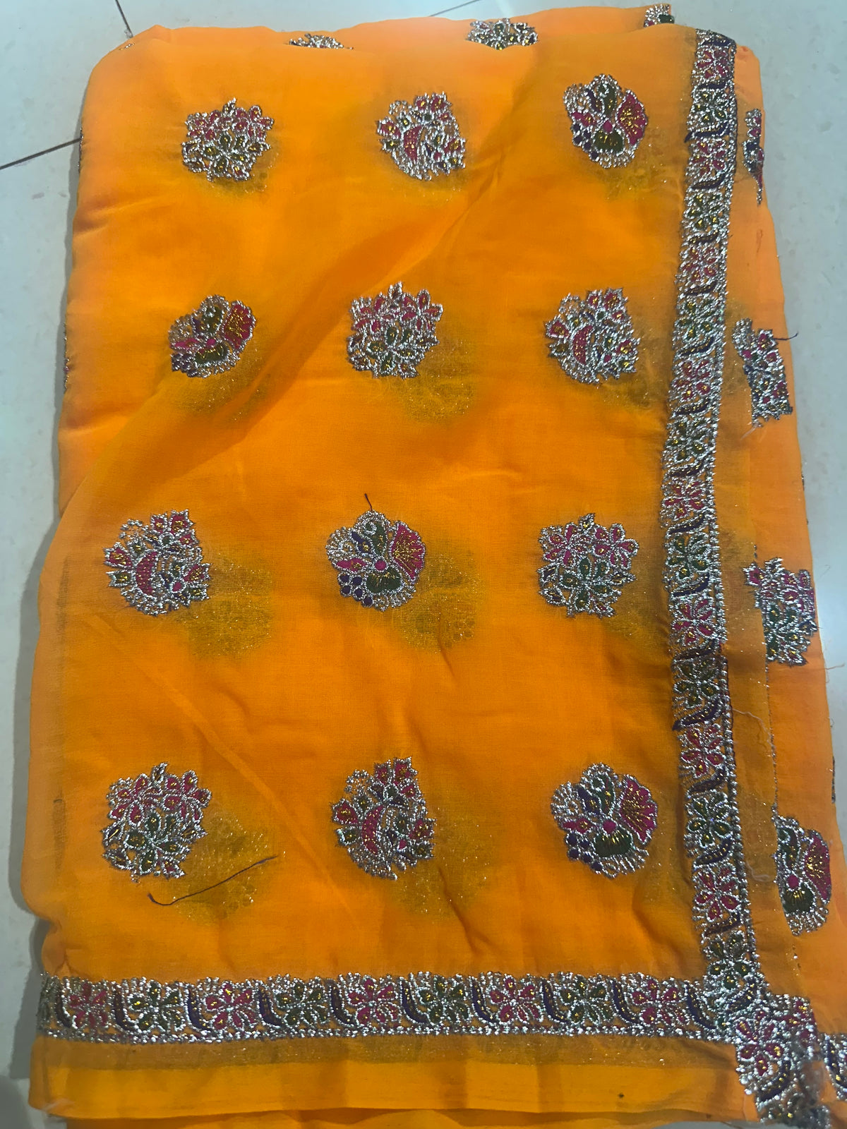 Rajasthani Heavy Badla Work Mina Lugdi / Odhani | Pure Shahi Dulhan Silk Georgette Dupatta | 8+ Vibrant Color Options | Raj Rajasthani Fashion
 ￼
