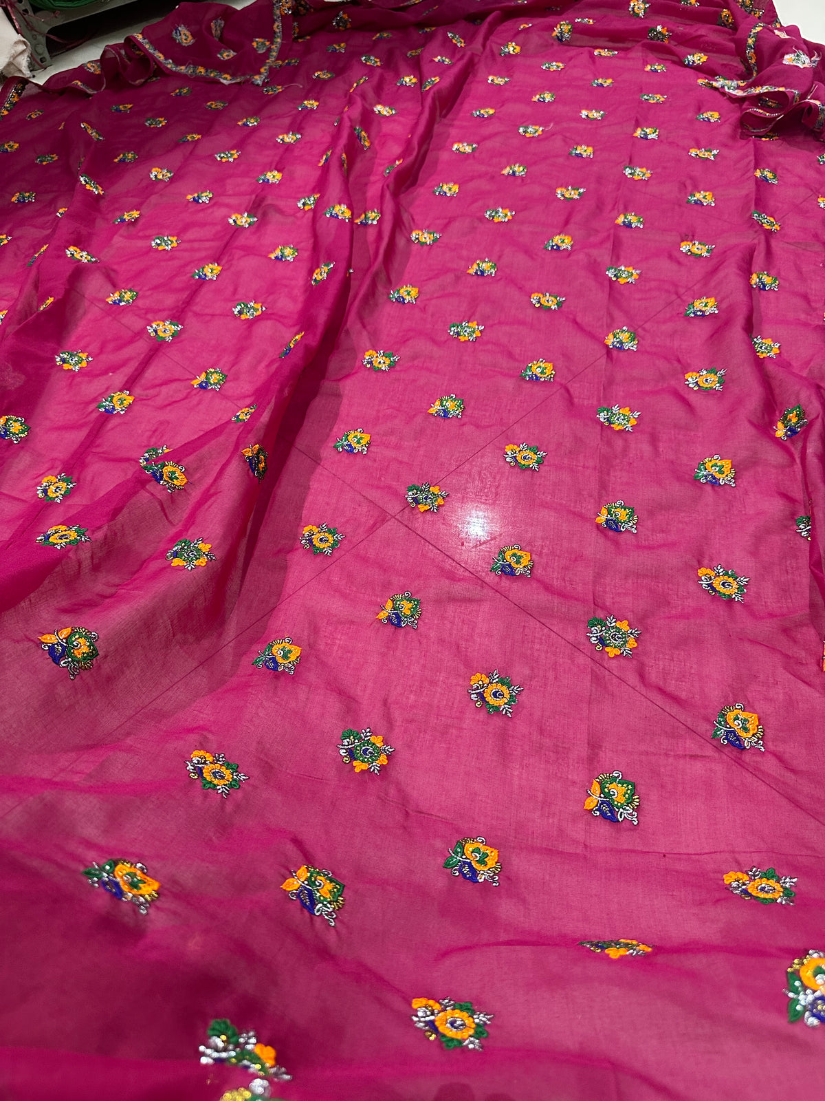 Rajasthani Jaipuri Meenawati Lugdi (Odhani) – Pink Multicolor Embroidery Work | Traditional Meena Lugdi