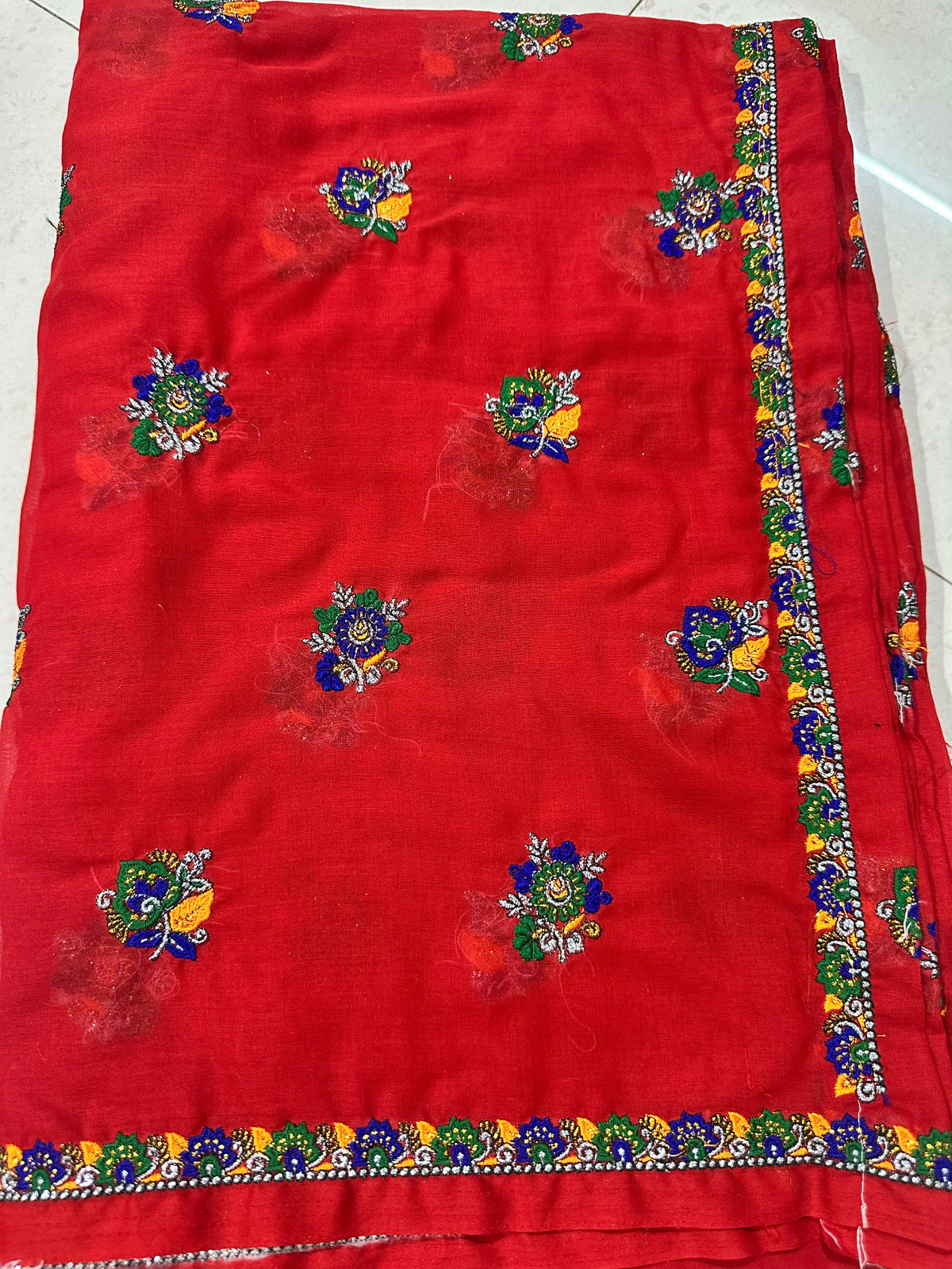 Rajasthani Jaipuri Meenawati Lugdi (Odhani) – Pink Multicolor Embroidery Work | Traditional Meena Lugdi
