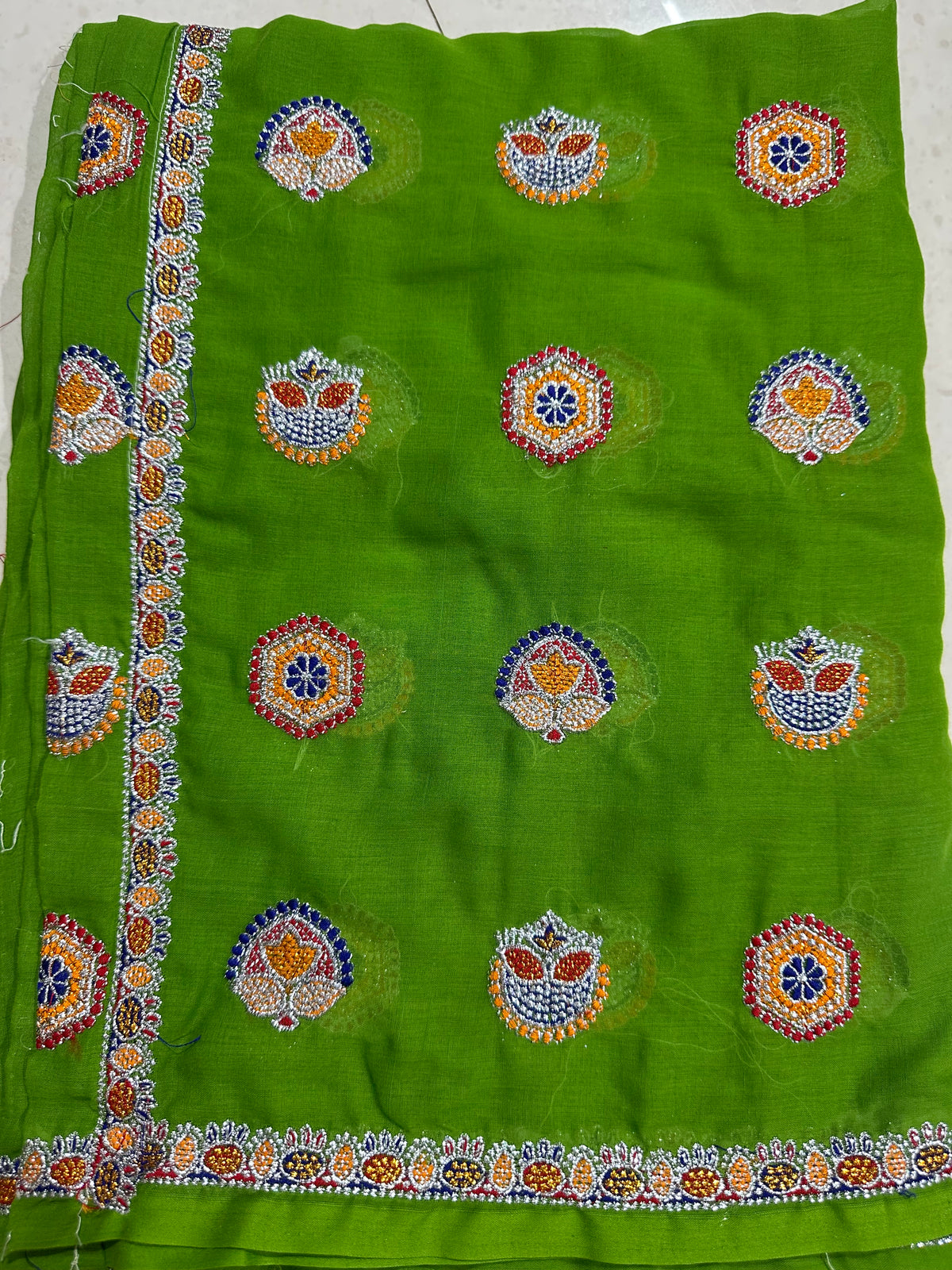 Raj Rajasthani Fashion Royal Blue Minawati Embroidery Lugdi | Premium Sai Dulhan Fabric Meena Wati Odhni  Lehenga Dupatta