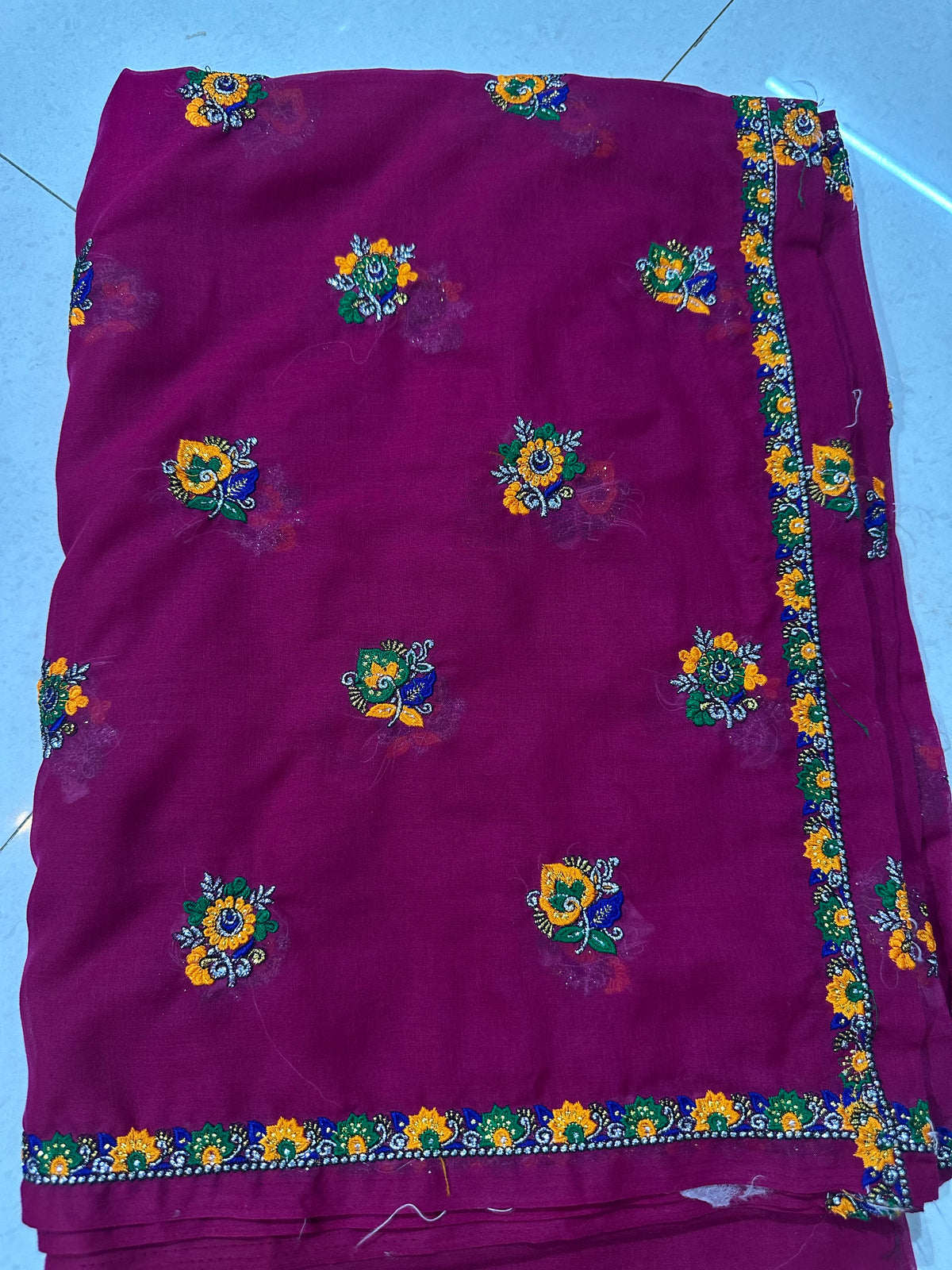 Rajasthani Jaipuri Meenawati Lugdi (Odhani) – Pink Multicolor Embroidery Work | Traditional Meena Lugdi