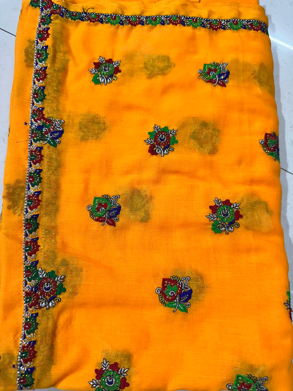 Rajasthani Jaipuri Meenawati Lugdi (Odhani) – Pink Multicolor Embroidery Work | Traditional Meena Lugdi