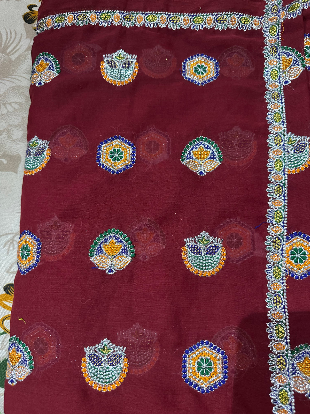 Raj Rajasthani Fashion Royal Blue Minawati Embroidery Lugdi | Premium Sai Dulhan Fabric Meena Wati Odhni  Lehenga Dupatta