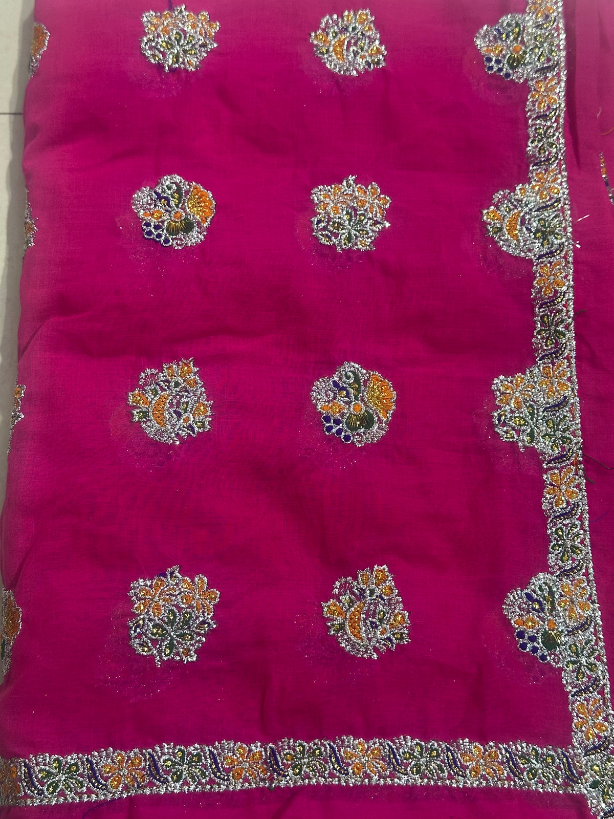 Rajasthani Heavy Badla Work Mina Lugdi / Odhani | Pure Shahi Dulhan Silk Georgette Dupatta | 8+ Vibrant Color Options | Raj Rajasthani Fashion
 ￼