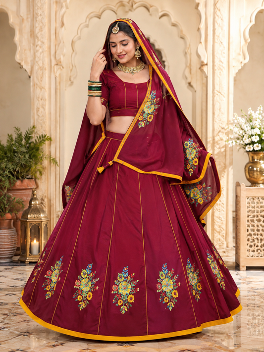 Rajasthani Meenawati Kali Daar Lehengha | New Design Meena Lehengha with Embroidered Cotan Blouse - RR Fashion