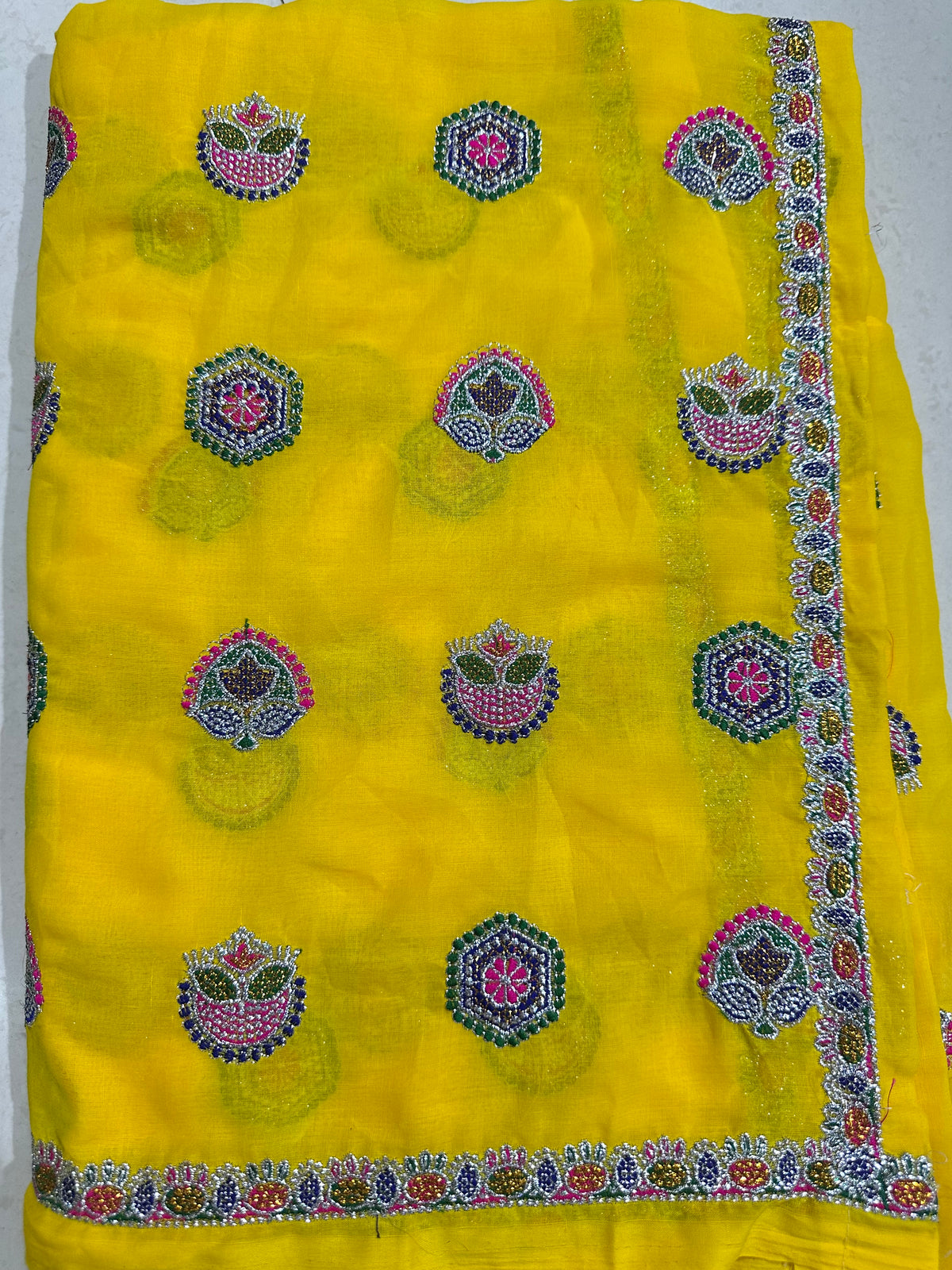 Raj Rajasthani Fashion Royal Blue Minawati Embroidery Lugdi | Premium Sai Dulhan Fabric Meena Wati Odhni  Lehenga Dupatta